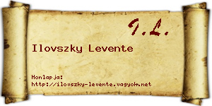 Ilovszky Levente névjegykártya