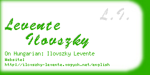 levente ilovszky business card